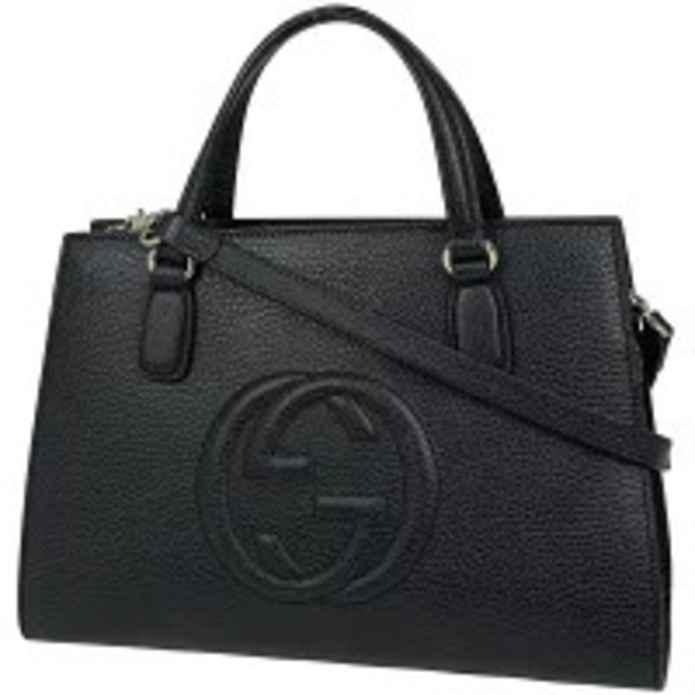 Gucci Soho 2way Shoulder Bag Interlocking GG Leather Black
